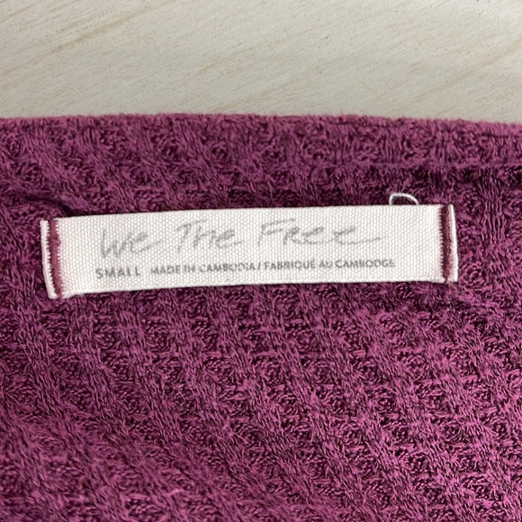 Free people we the free Pink/purple long sleeve oversized shirt size small - Picture 3 of 3